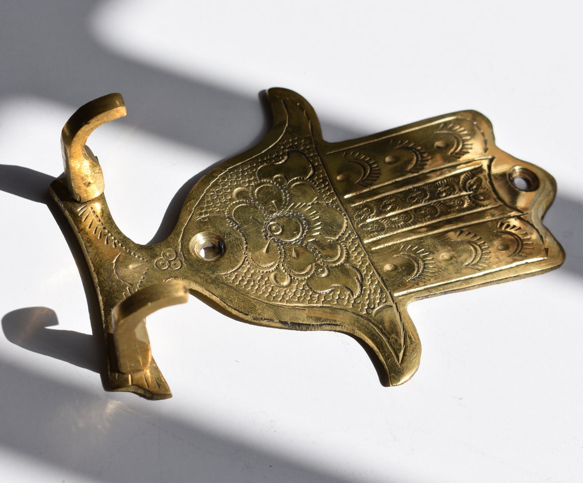 Hamsa Hook,Moroccan Style Solid Brass Hook