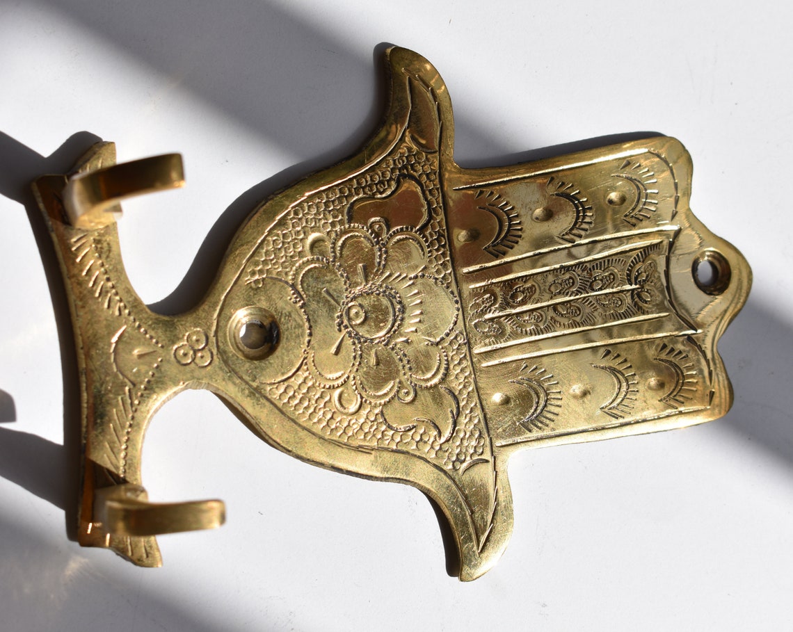 Hamsa Hook,Moroccan Style Solid Brass Hook