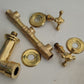 Brass vintage wall mounted bathroom faucet with gold finish