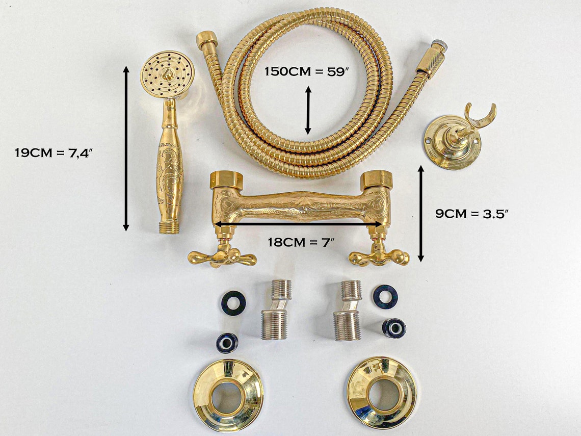 Handmade brass shower systems with rain shower