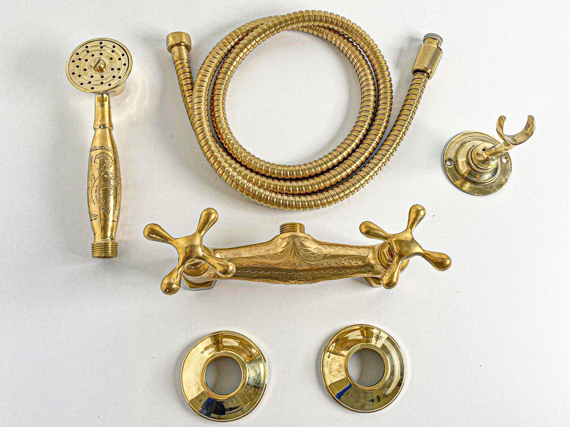 Handmade brass shower systems with rain shower