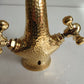 Bathroom sink faucet mixer tap with hammered gold finish