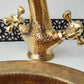 Bathroom sink faucet mixer tap with hammered gold finish